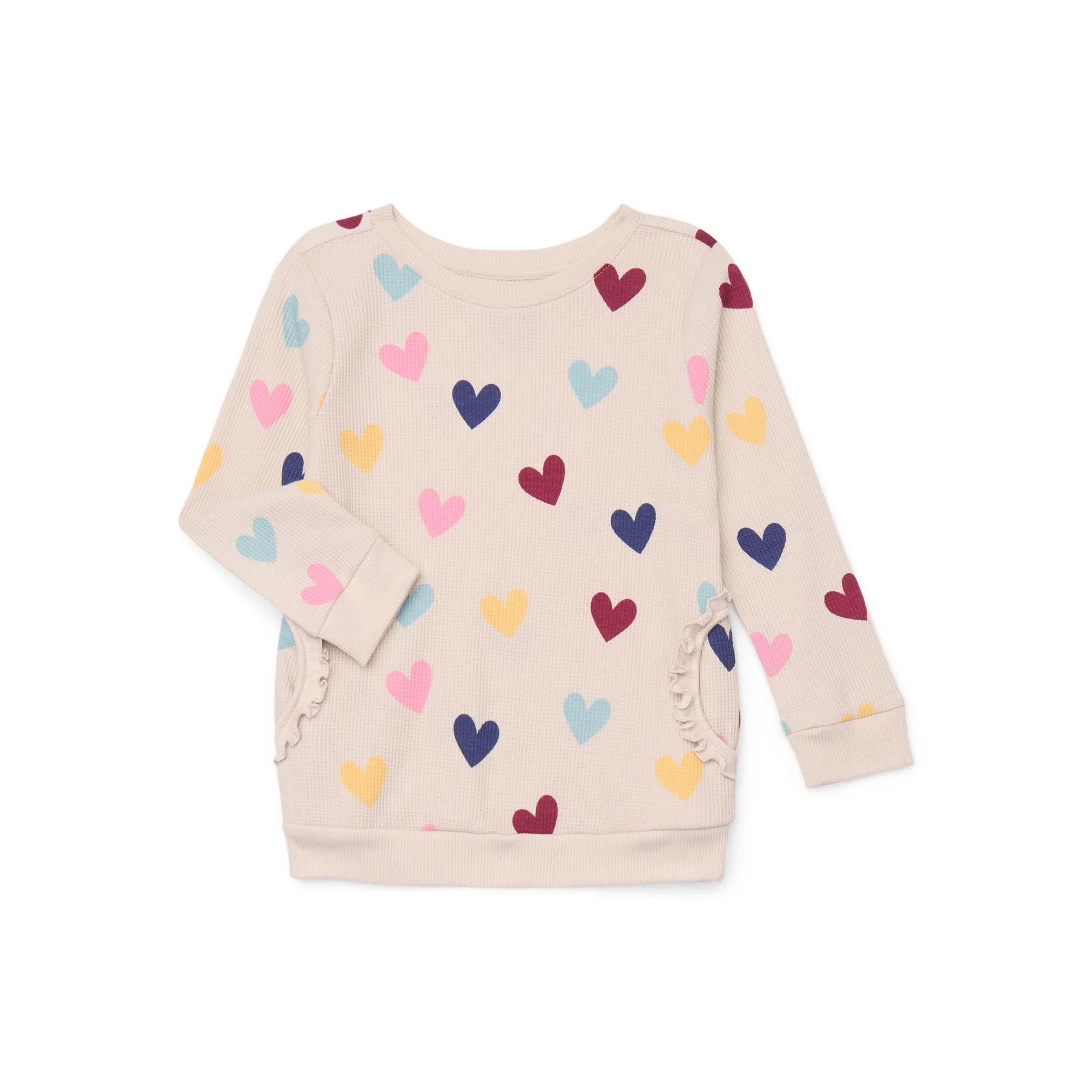 Garanimals Toddler Girl Long Sleeve Thermal Printed Top, Sizes 18M-5T - Walmart.com | Walmart (US)