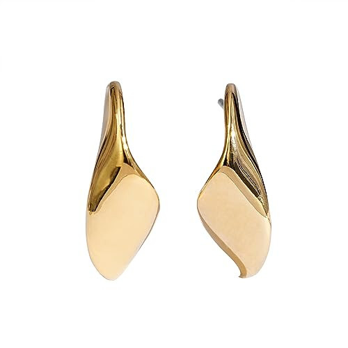 Amazon Essentials Rhodium or Yellow 23K Gold Plated Brass Twisted Half Hoop Earrings | Amazon (US)