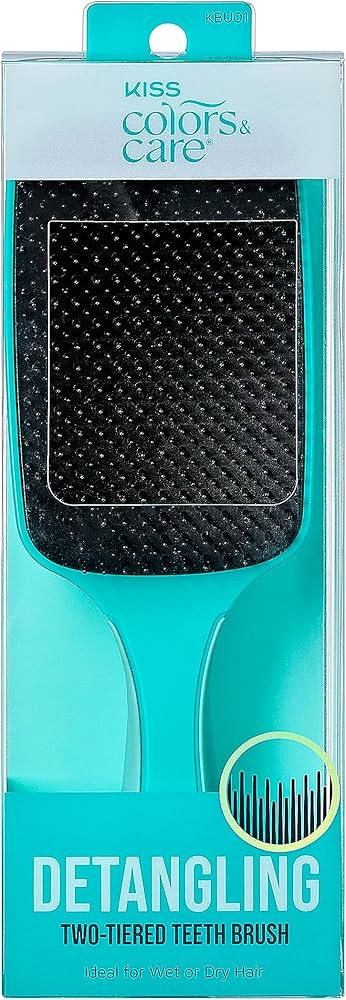 KISS Colors & Care Detangling Two-Tiered Teeth Brush - Reduces Hair Breakage, Double Bristles, Su... | Amazon (US)
