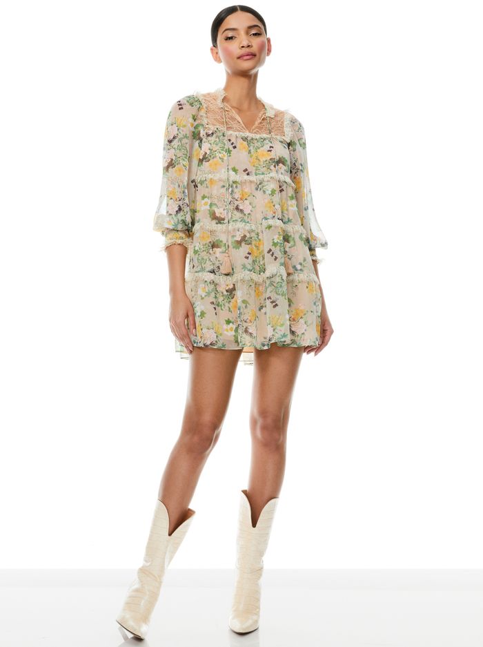 MARCIE FLORAL MINI DRESS | Alice + Olivia