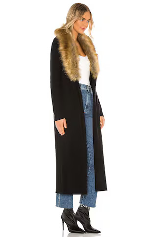 Show Me Your Mumu Lombardi Long Cardigan With Faux Fur Trim in Black from Revolve.com | Revolve Clothing (Global)