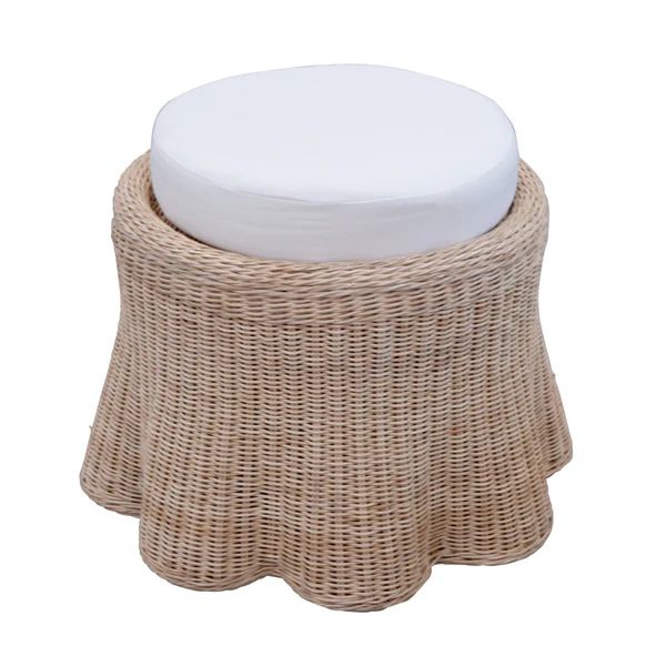 Scallop Small Round Ottoman | Mintwood Home