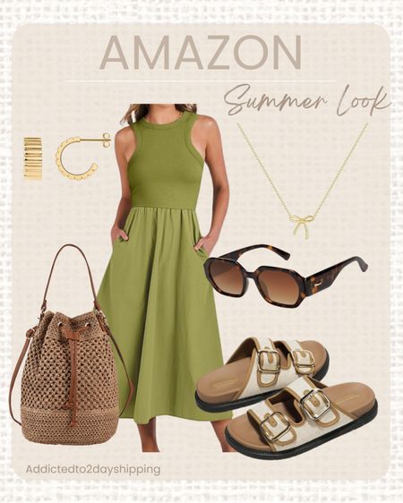 I love a good everyday dress that can be dressed up or down and this one from Amazon is my favorite! I styled this one more casual with some slide on buckle sandals and a crochet woven bucket bag. I also added some gold jewelry a bow necklace and gold hoop earrings. I finished it off with tortoise brown sunglasses and you have a great chic and casual look for summer!



#LTKSeasonal #LTKFindsUnder50 #LTKStyleTip