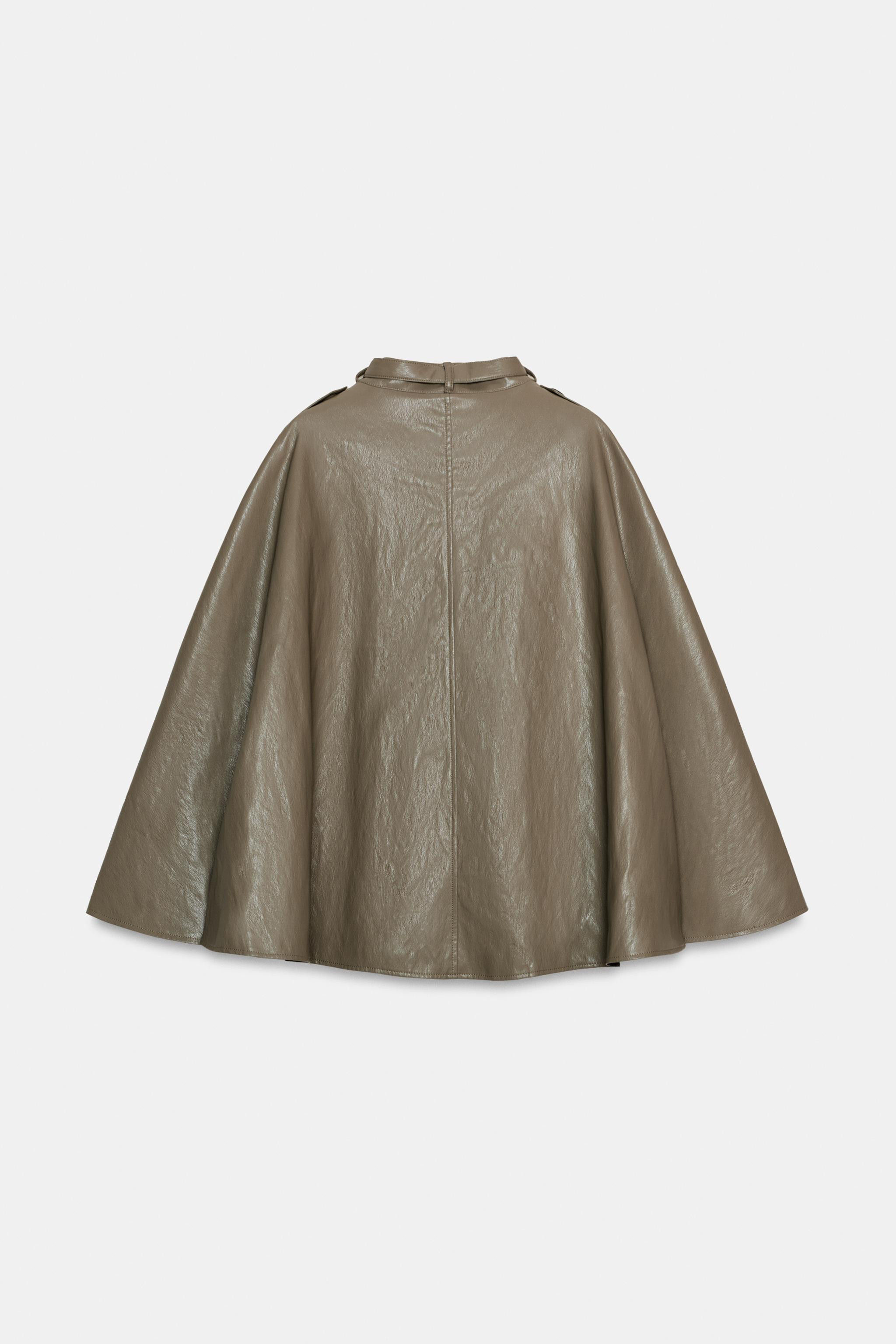 ZW COLLECTION FAUX LEATHER CAPE JACKET | Zara US