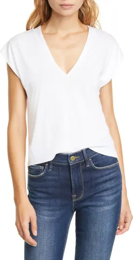 FRAME Le Mid Rise V-Neck T-Shirt | Nordstrom | Nordstrom