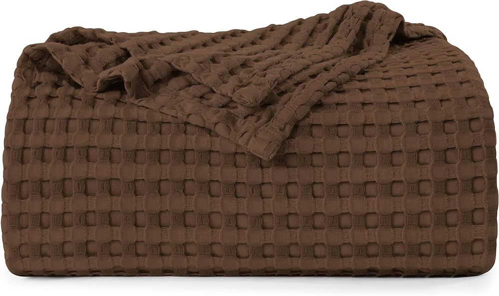 Utopia Bedding Cotton Waffle Blanket 300 GSM (Brown - 90x108 Inches) Soft Lightweight Breathable ... | Amazon (US)