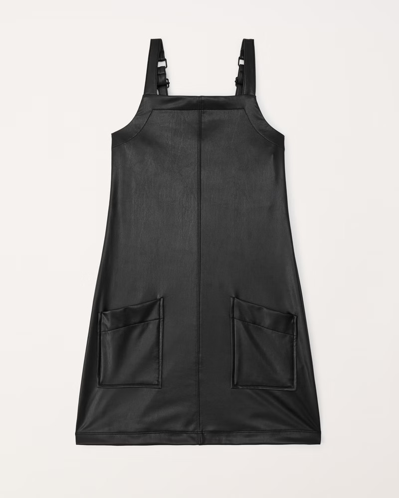 faux leather layerable dress | Abercrombie & Fitch (US)