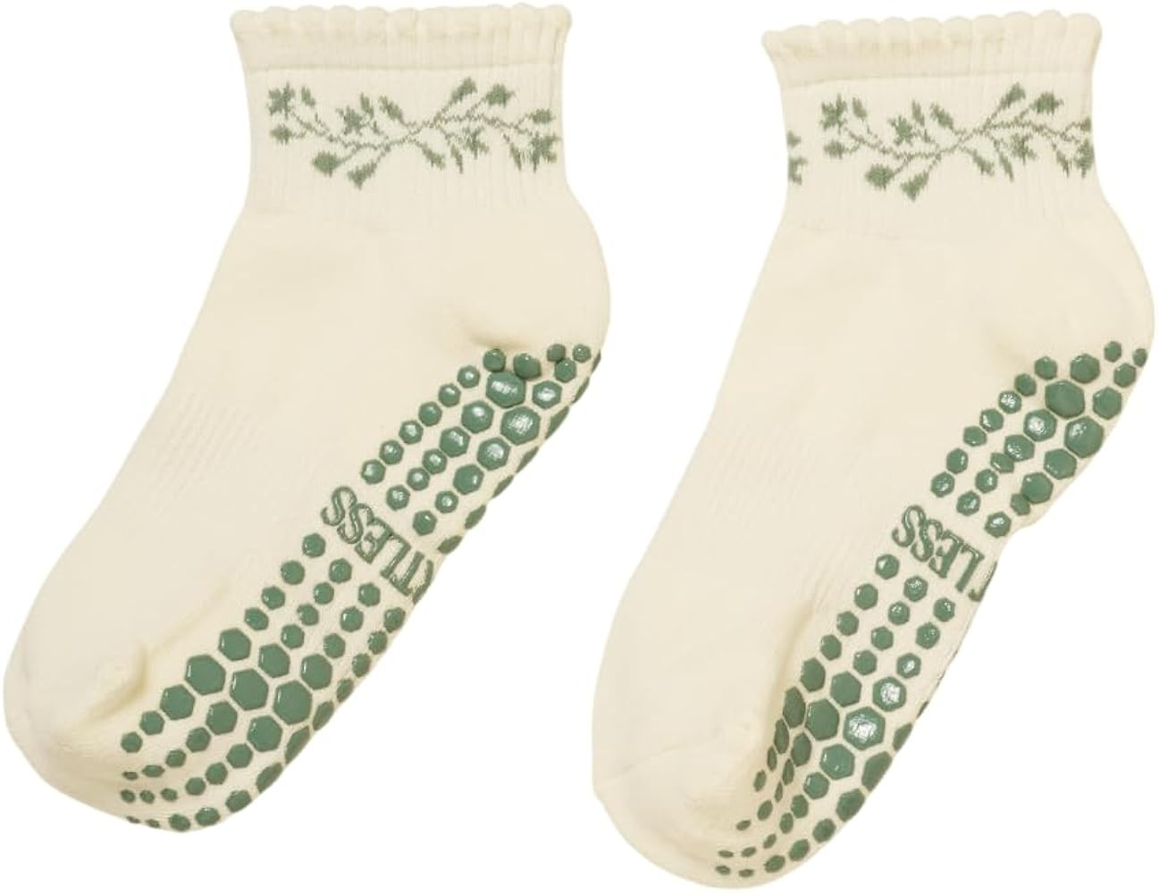 Shapes Studio Cropped Crew Grip Socks, Cutest Fruits Pilates Socks, Ruffle socks, Non-Slip, Barre... | Amazon (US)