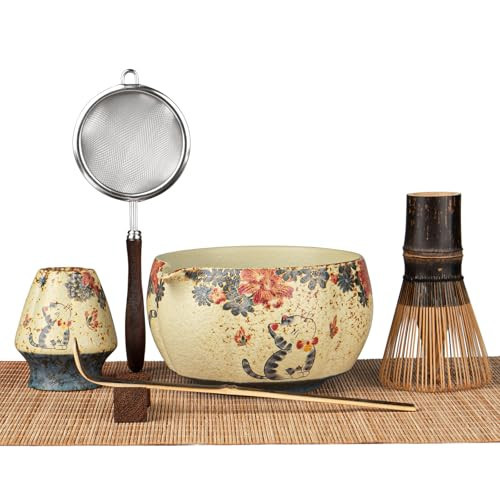 GleeNflux Matcha Whisk Set, 7-Piece Matcha Kit with Ceramic Bowl, Bamboo Whisk, Scoop, Sifter, Holder & Bamboo Mat – Premium Matcha Tea Set for Beginners & Matcha Lovers, Gift Ready | Amazon (US)