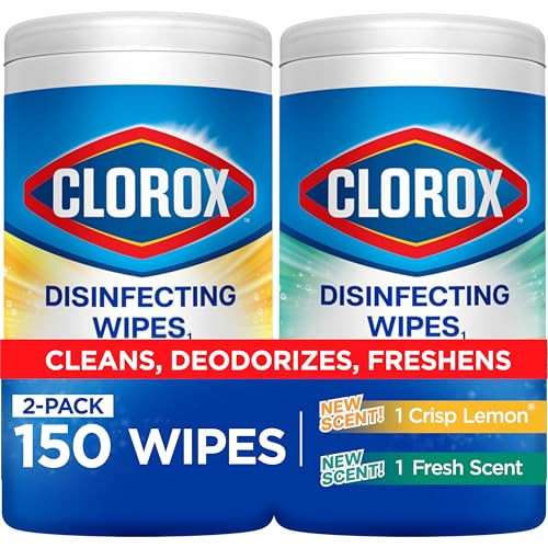 Clorox Disinfecting Wipes Value Pack, Bleach Free Cleaning Wipes, 75 Count Each, Pack of 2, Packaging May Vary | Amazon (US)