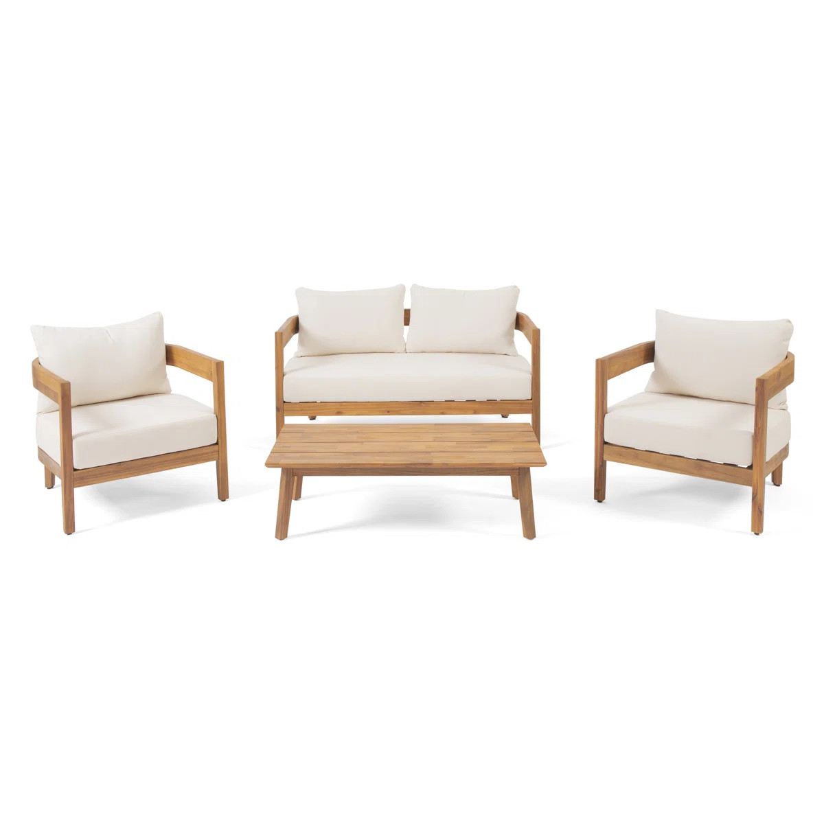 Vita Acacia 4 - Person Patio Conversation Set with Cushions | Wayfair North America