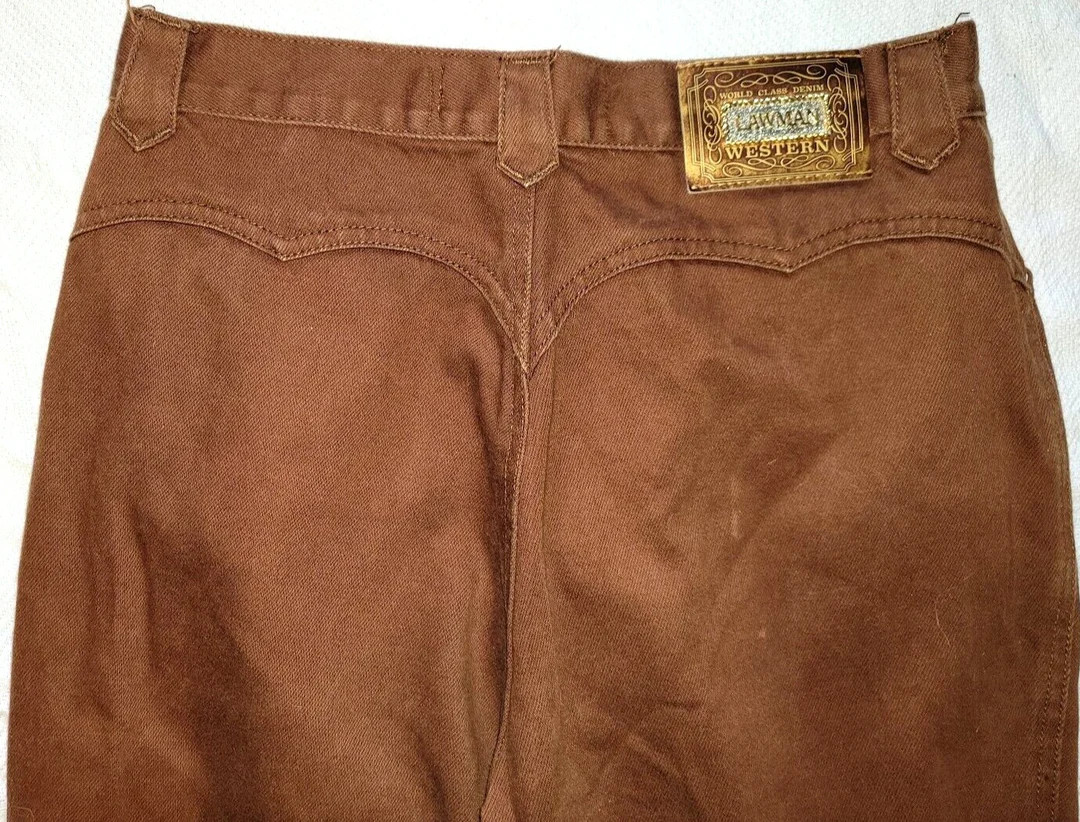 Vintage 90s Lawman Brown Bareback Straight Leg Western Jeans Size 30/13x36 | Etsy (US)
