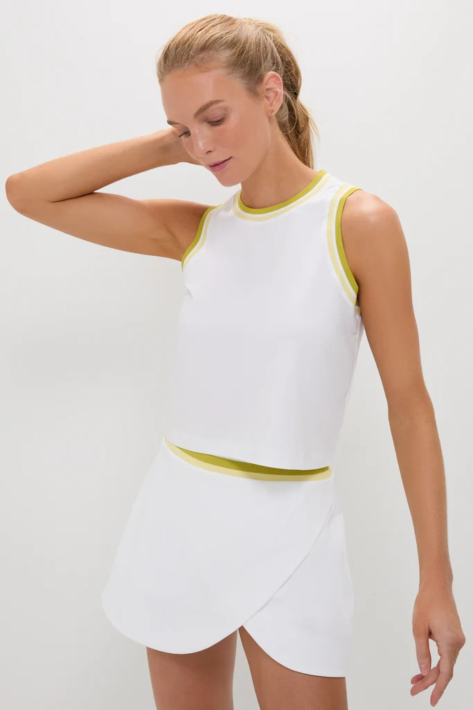 White and Yellow Performance Jersey Tilden Tank | Tuckernuck (US)