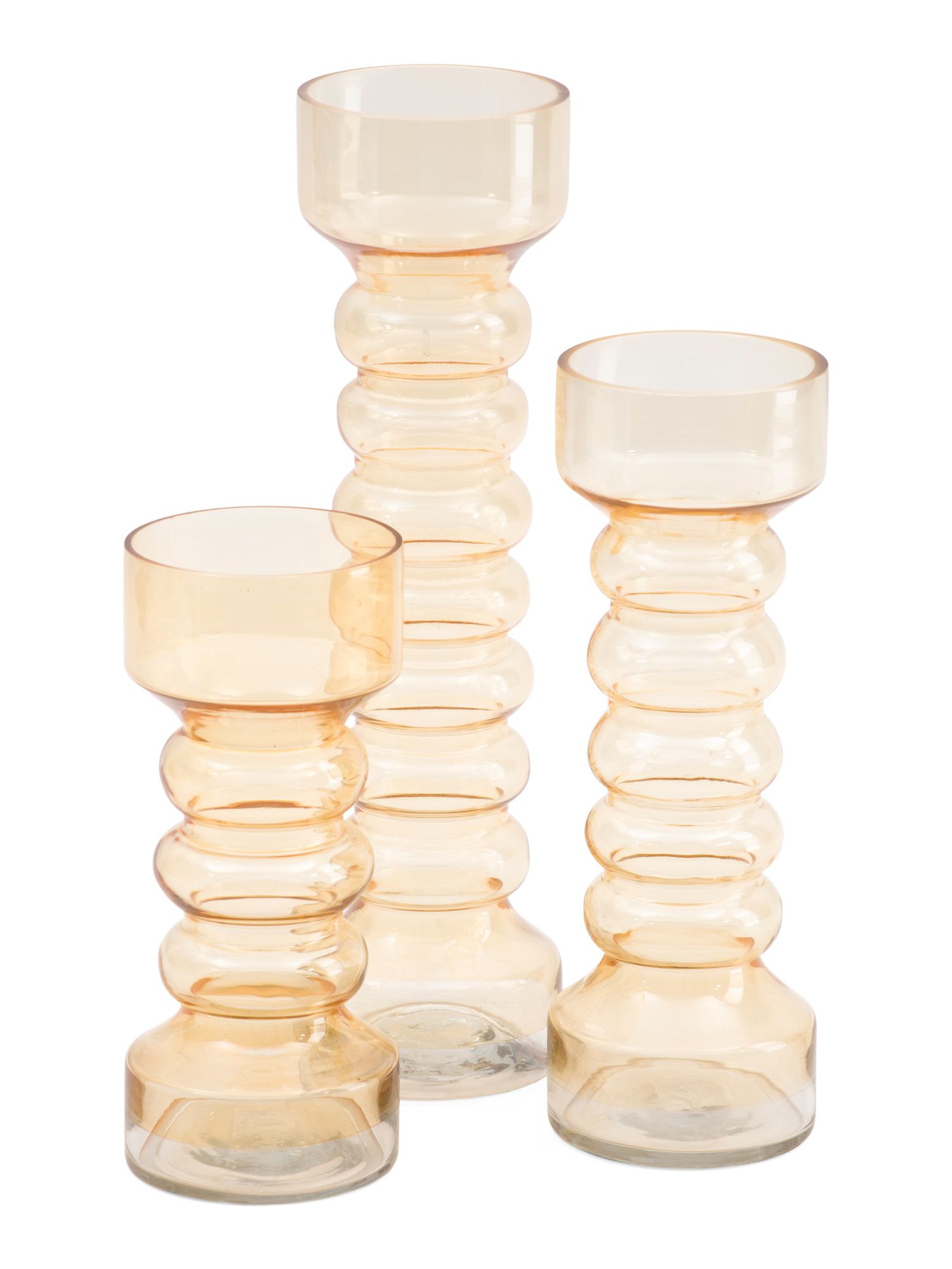 Set Of 3 Glass Candle Holders | Marshalls