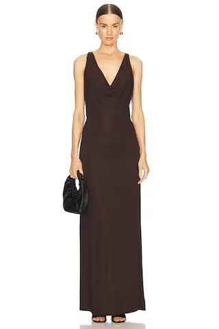 SIMKHAI Kosme Gown in Espresso from Revolve.com | Revolve Clothing (Global)