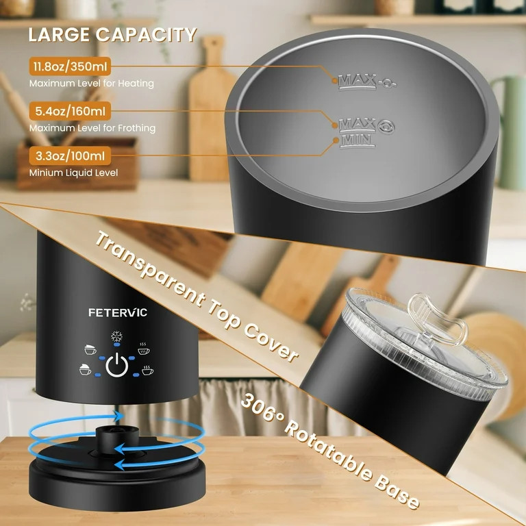 Electric Milk Frother, 5-in-1 Milk Steamer with Touch Control, Automatic Warm and Cold Foam Maker... | Walmart (US)