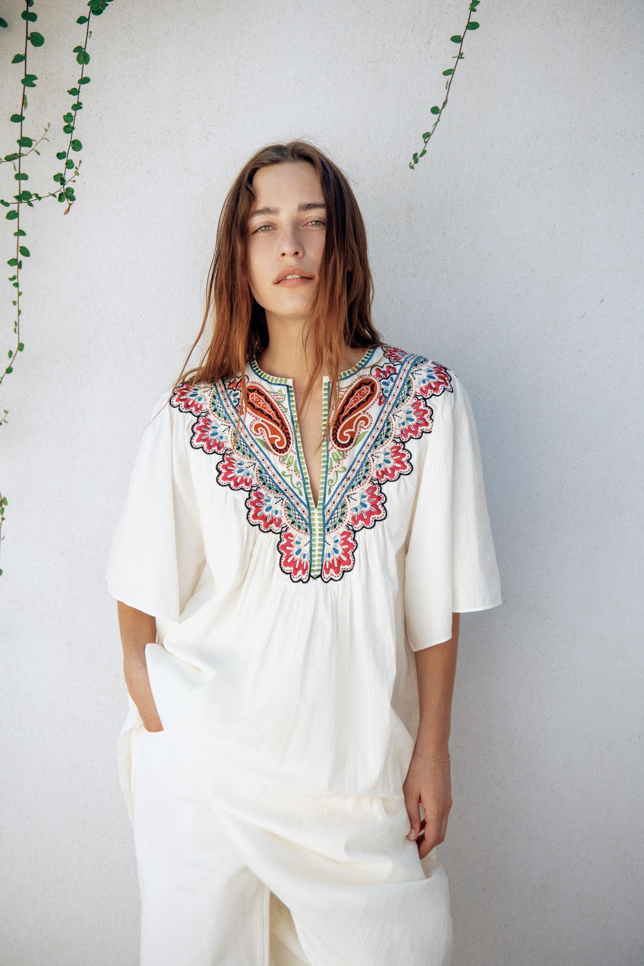ZW COLLECTION EMBROIDERED MIDI DRESS | Zara US