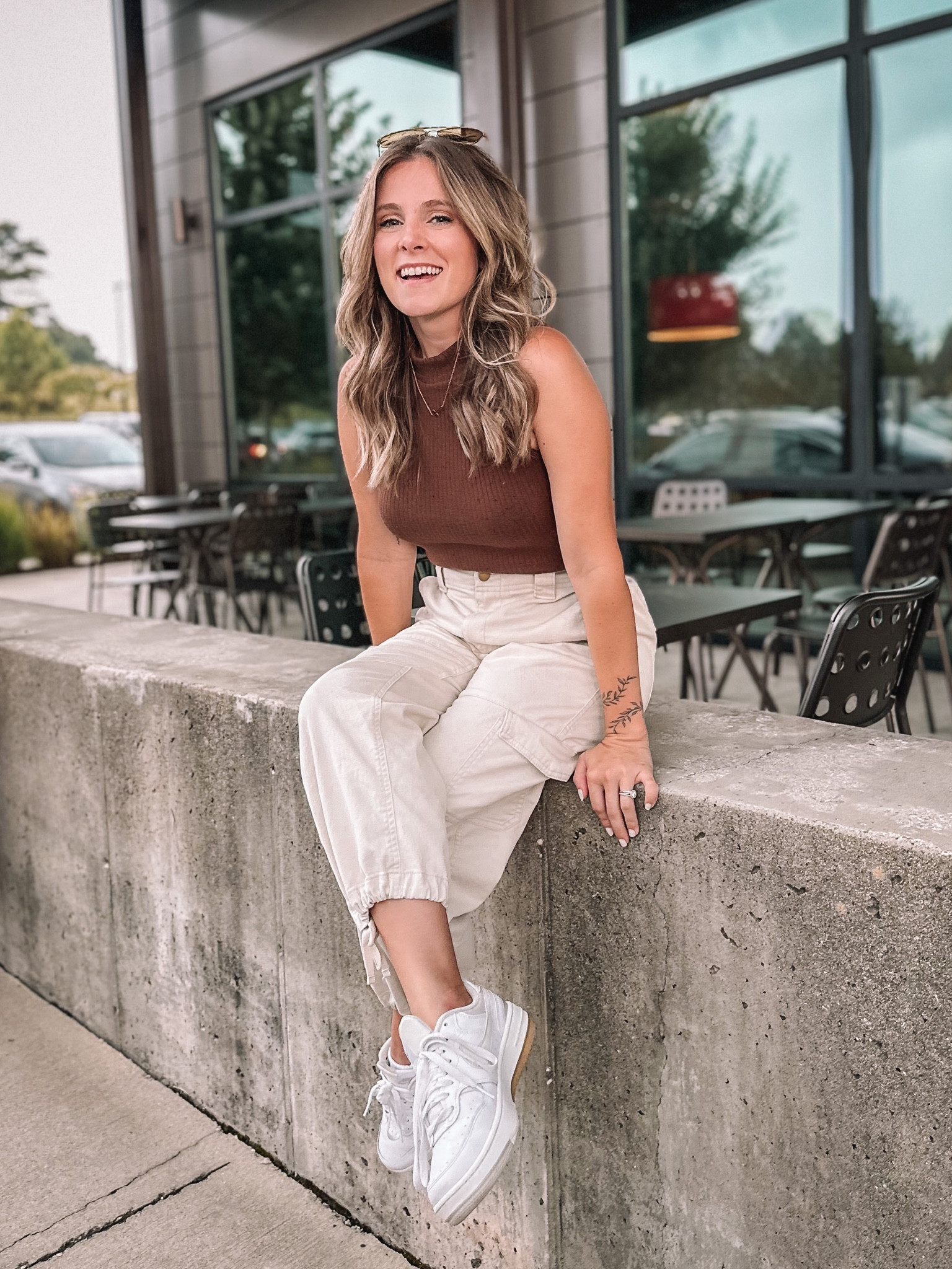 Todays Sunday fit: cargo pants, ribbed mock neck tank, Nike sneakers, raybans 

#LTKstyletip #LTKunder100 #LTKunder50