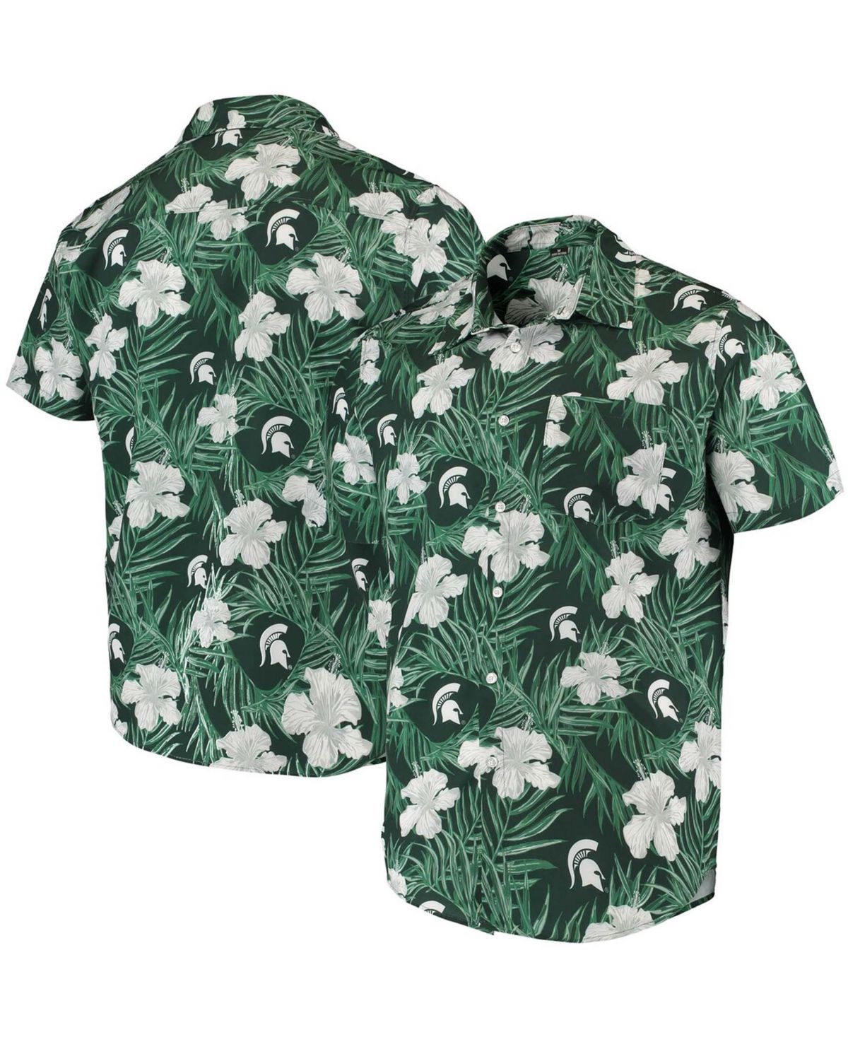 Men's Green Michigan State Spartans Floral Button-Up Shirt | Macys (US)