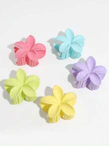 5pcs Women Candy Colored Sweet Flower Claw Clips Suitable For Daily Wear | SHEIN