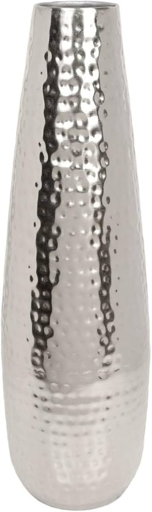 Hosley Teardrop Hammered Metal Vase Silver Finish 16.5 Inch High. Ideal for Dried Flower Arrangem... | Amazon (US)