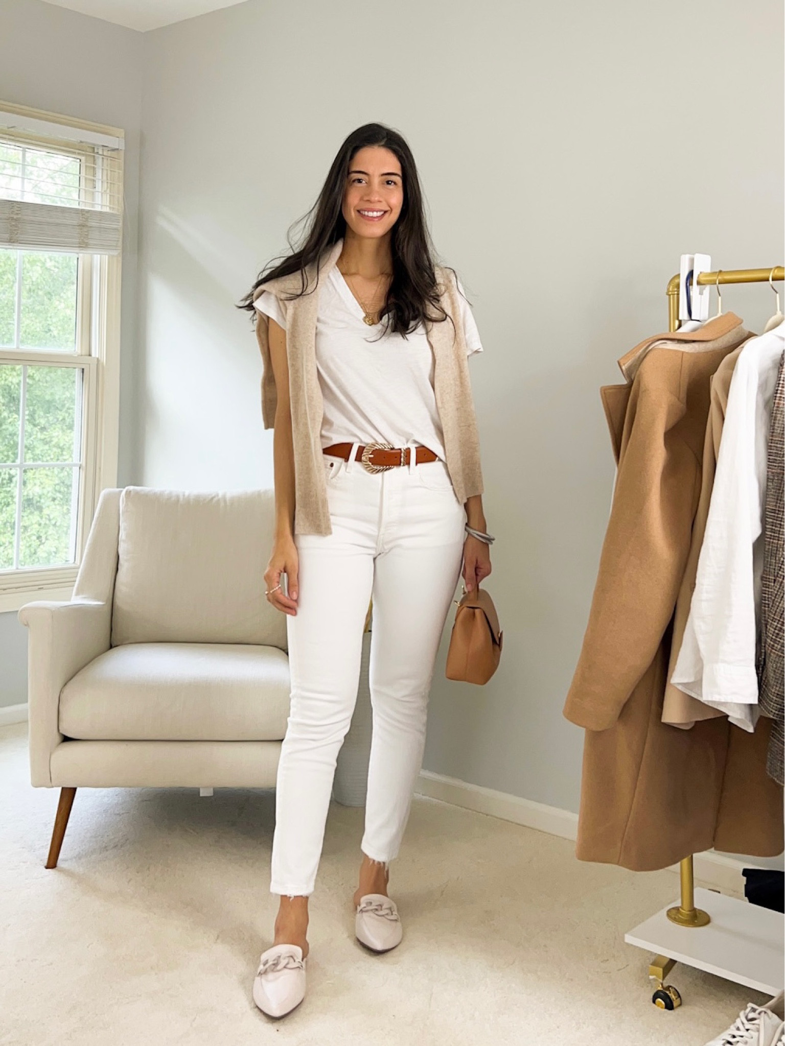 White pants Fall Outfit 
Levi’s 501
Fall neutral outfit 

#LTKstyletip #LTKunder100 #LTKSeasonal
