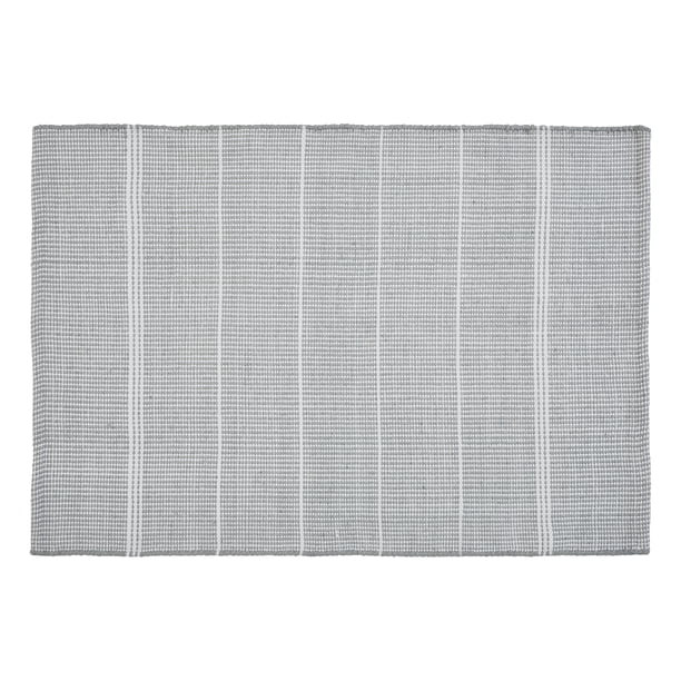 Home Décor Collection Grey Stripe Indoor/Outdoor Layering Accent Rug, 24" x 36" | Walmart (US)
