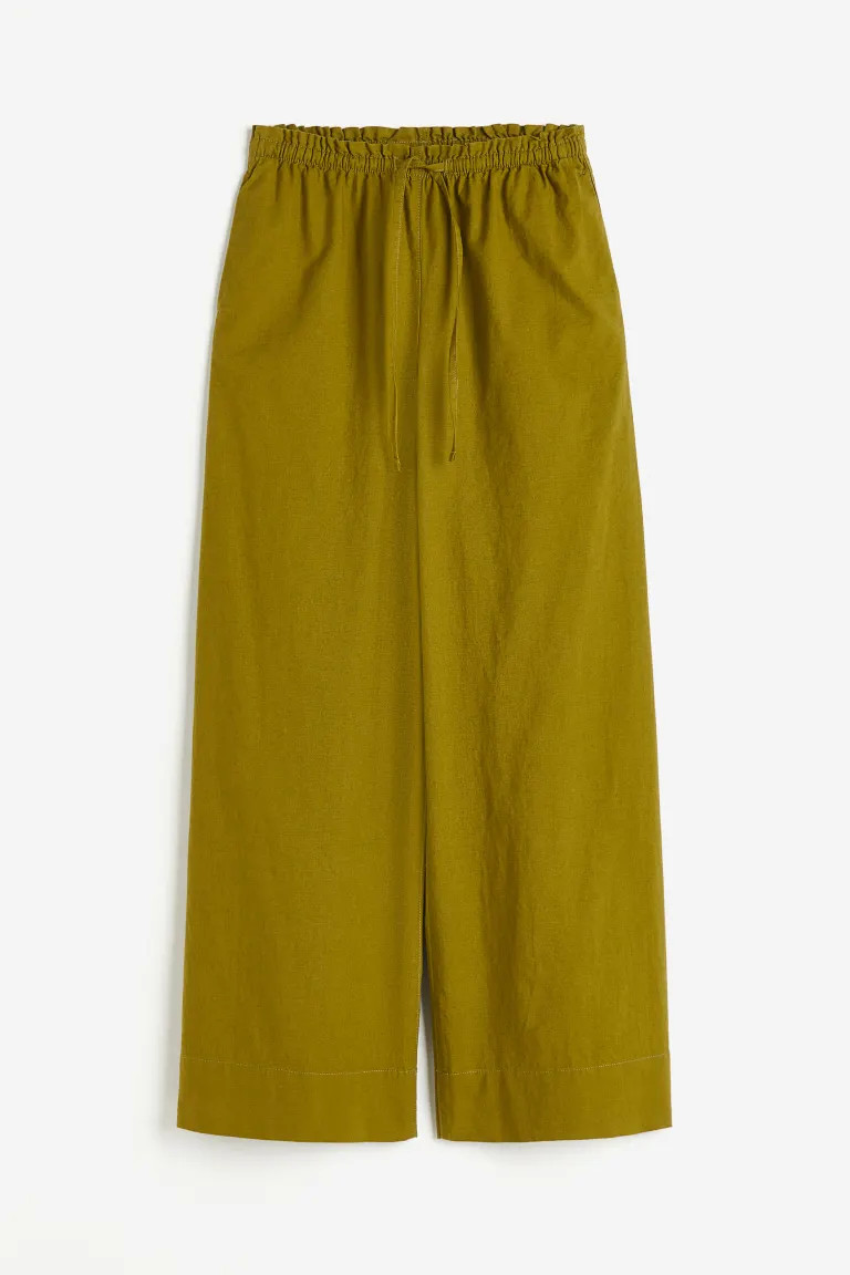 Wide linen-blend trousers | H&M (UK, MY, IN, SG, PH, TW, HK)