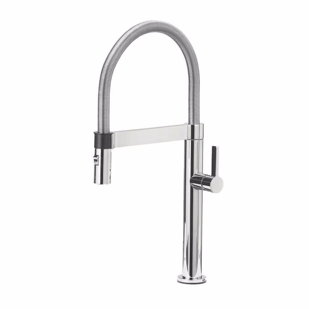 Blanco Culina Mini Semi-Pro Single-Handle Pull-Down Sprayer Kitchen Faucet in Polished Chrome-441... | The Home Depot