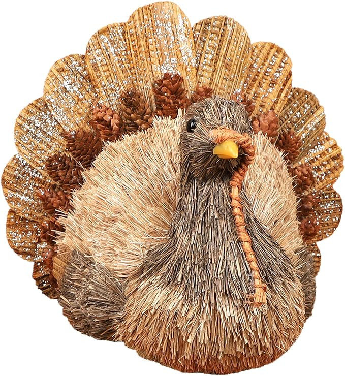 winemana Thanksgiving Decorations Sisal Turkey - Handwoven Rustic Turkey Centerpiece for Mantel, ... | Amazon (US)