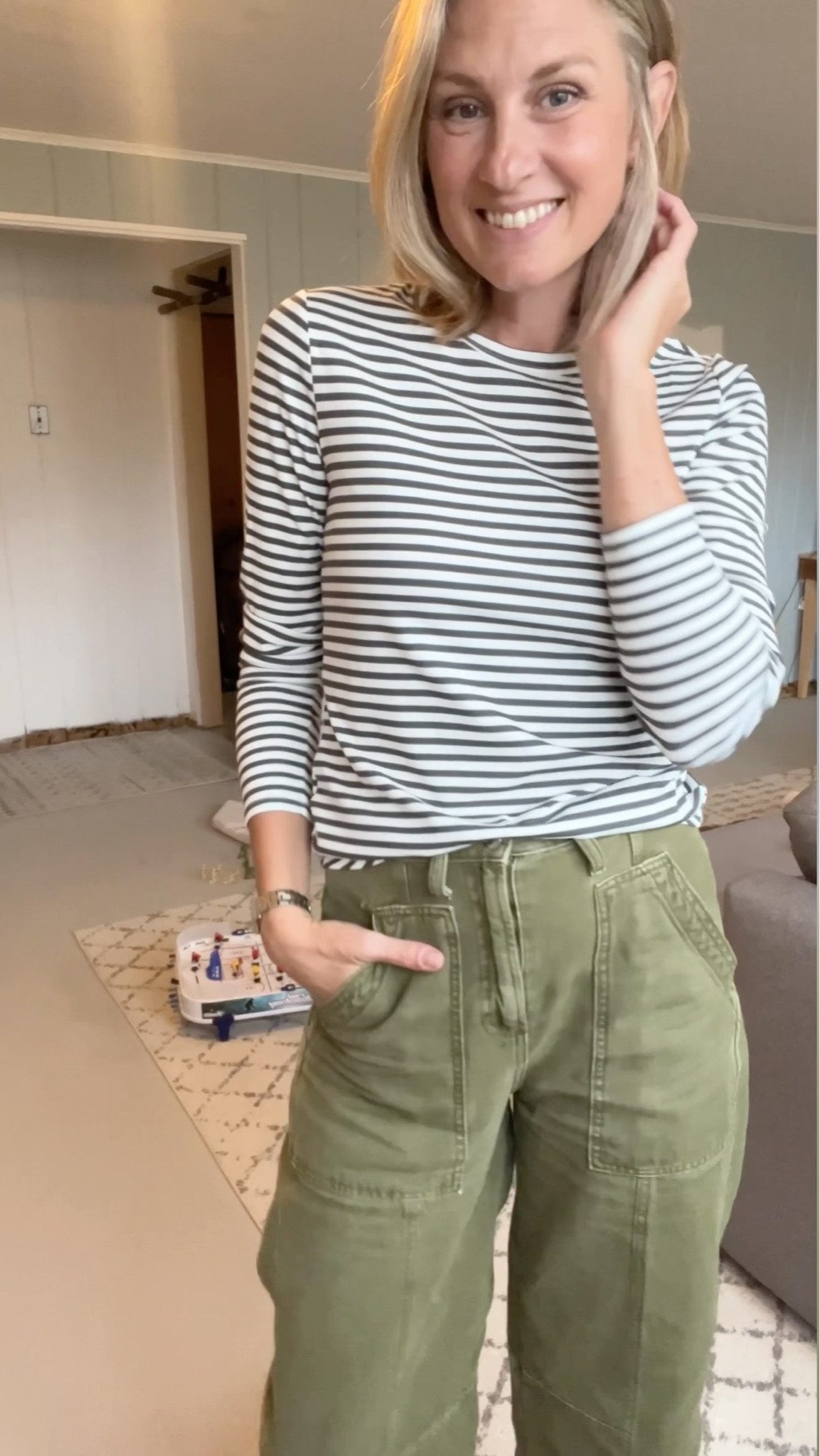 Why do stripes make such a huge difference? Takes a regular old tee and elevates it into an outfit. Sized up to a large for a less snug fit, sized down to a 4 in these barrel leg jeans that are a cropped fit on me. Sized up a half size in these look for less clogs!

#LTKmomlife #LTKTall #LTKOver40