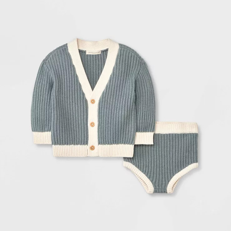 Grayson Collective Baby Sweater & Bottom Set - Teal Blue | Target
