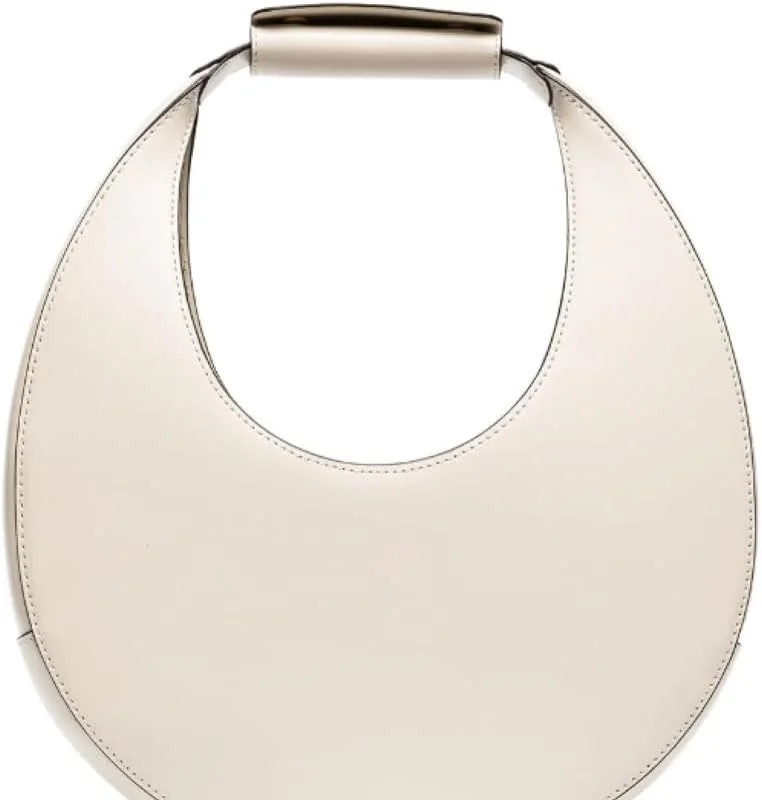 STAUD STAUD Women's Cream Leather Moon Handbag - Brown | Verishop