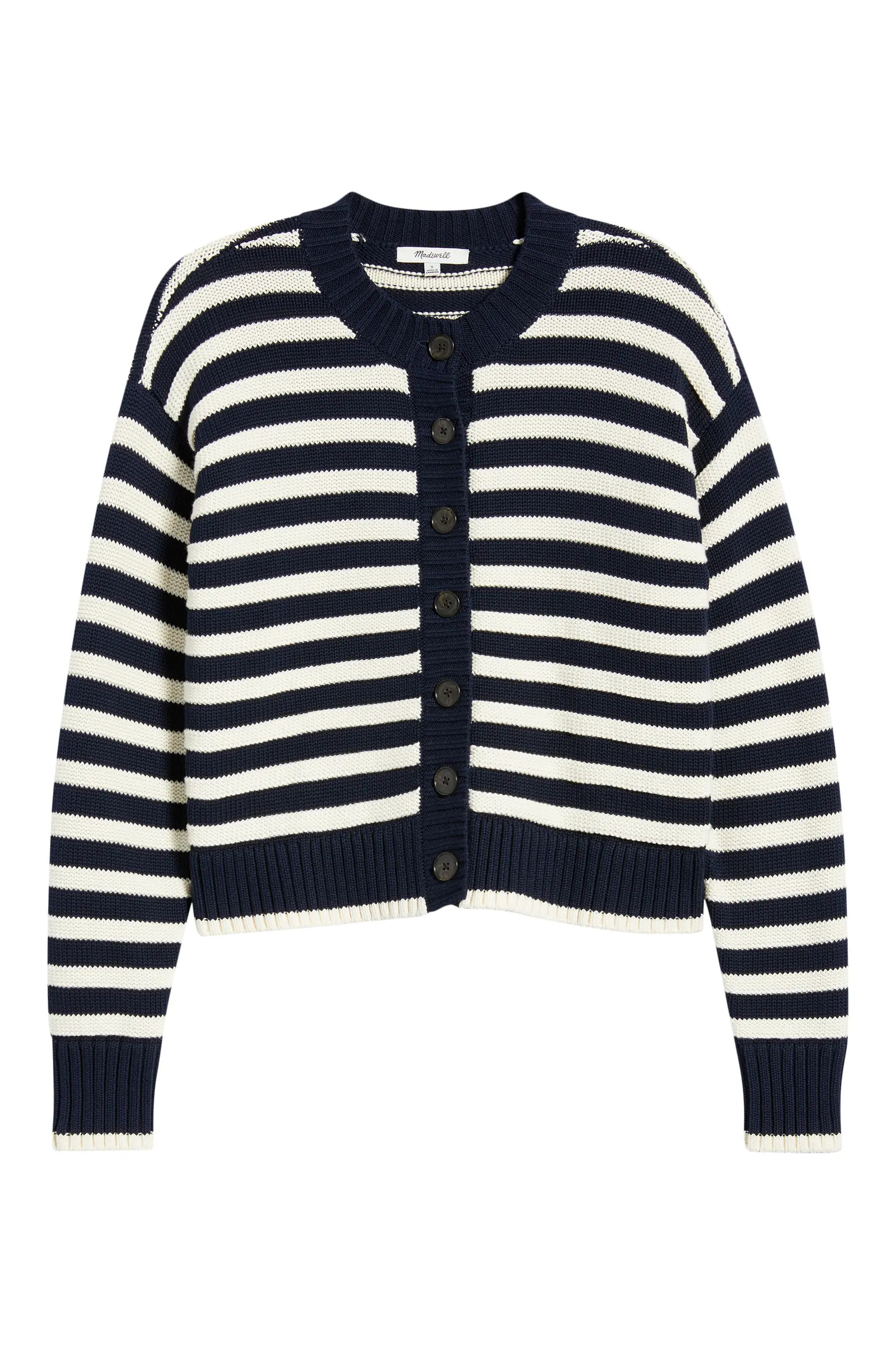 Button Front Cotton Crewneck Cardigan (Women) | Nordstrom | Nordstrom