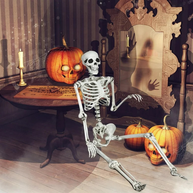 Costway 5.4ft Halloween Skeleton Life Size Realistic Full Body Hanging w/ Movable Joints | Walmart (US)