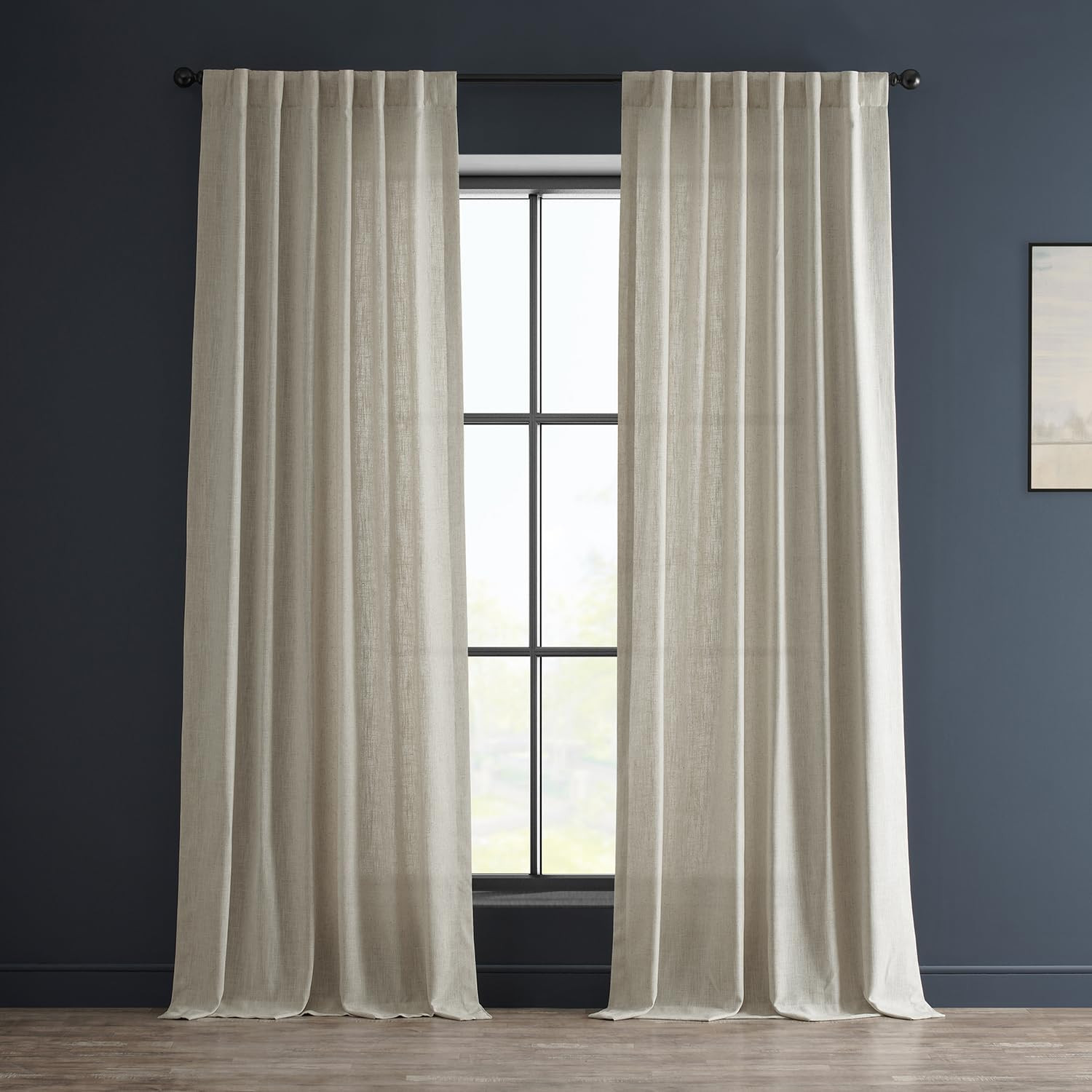 HPD HALF PRICE DRAPES Premium Heavy Faux Linen Curtains for Living Room (1 Panel), 50W x 108L Lig... | Amazon (US)