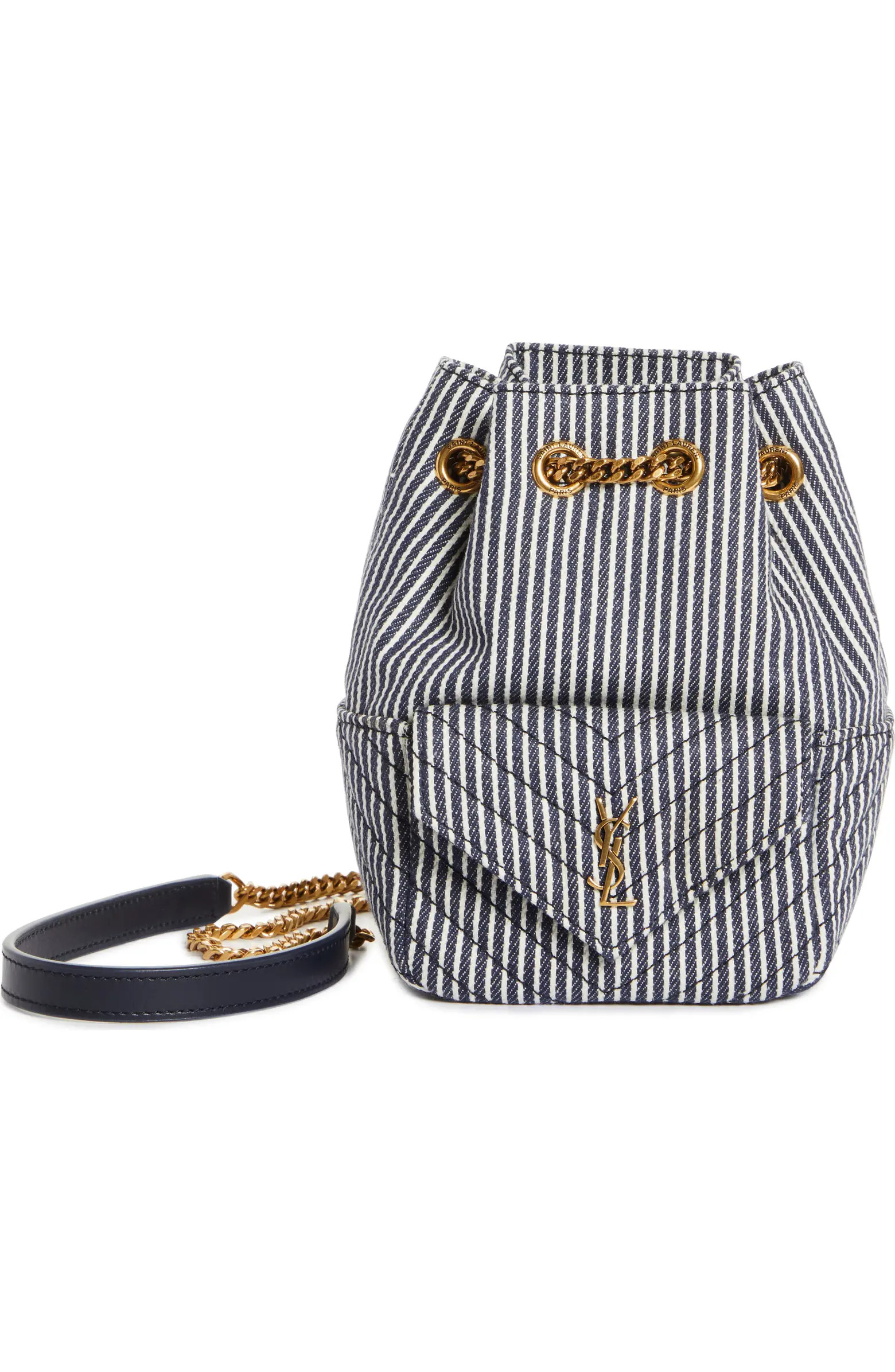 Mini Joe Monogram Sailstripe Canvas Bucket Bag | Nordstrom
