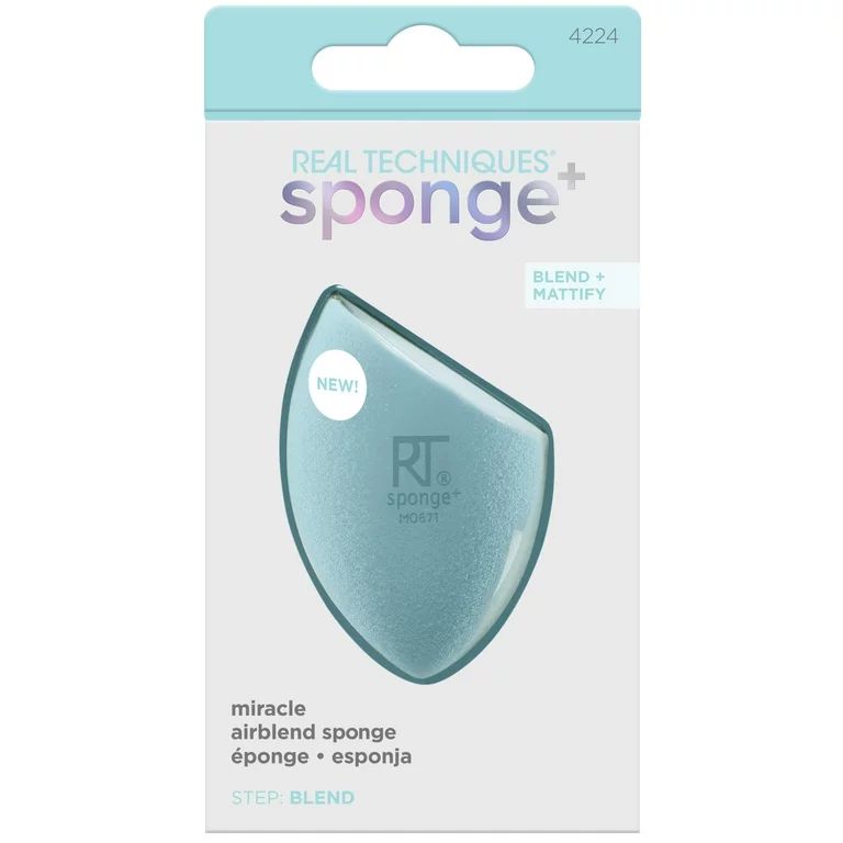 Real Techniques Airblend Sponge, Beauty Makeup Sponge, For Foundation, Blends and Mattifies, Blue... | Walmart (US)