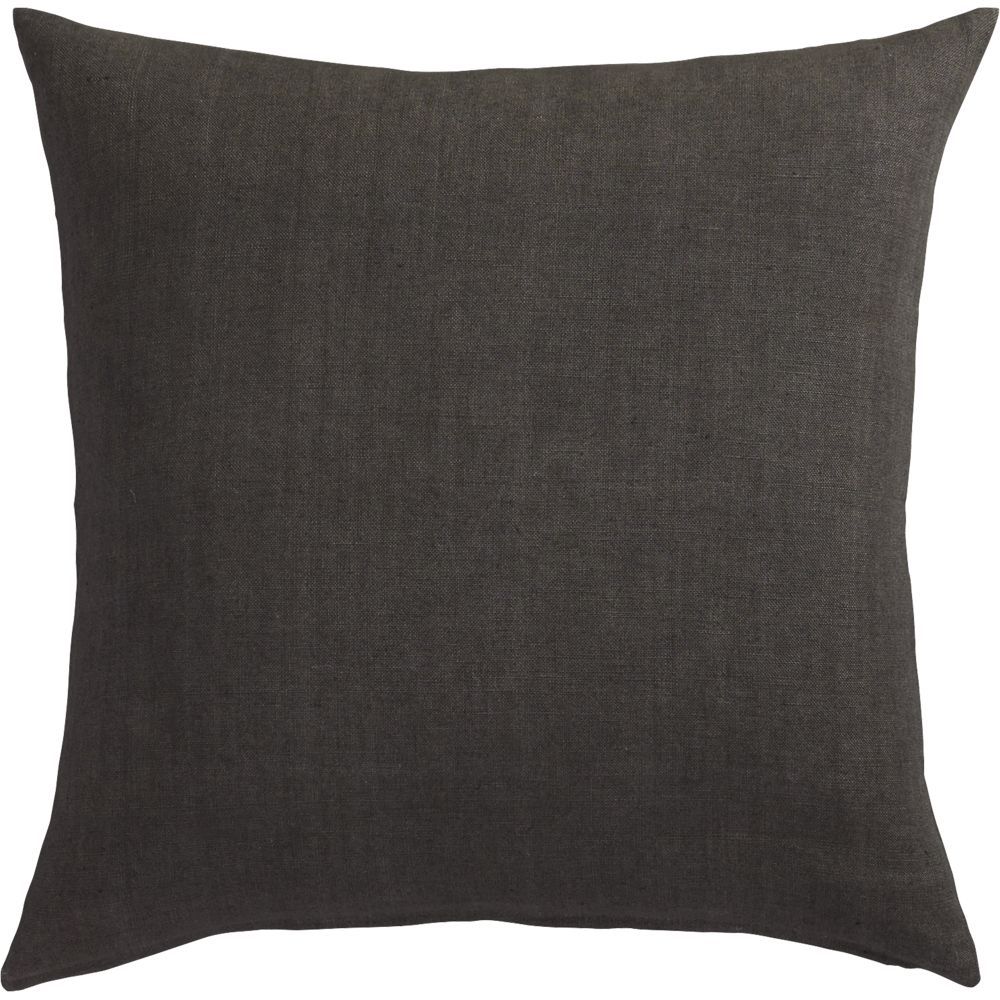 linon dark grey 20" pillow with down-alternative insert | CB2