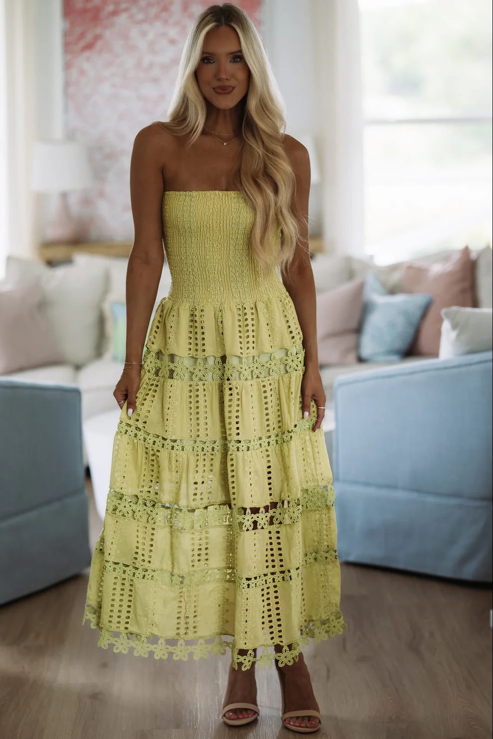 Early Evening Midi Dress - Pistachio Green | Hazel and Olive