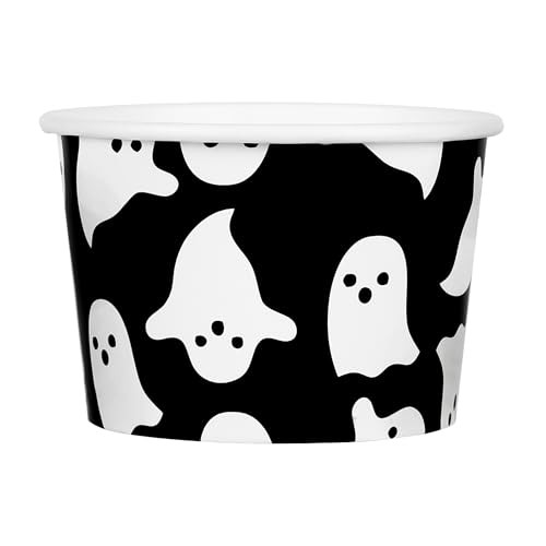 50 Pcs Halloween Snack Cups Ghost Candy Paper Treat Cups 9oz Cute Spooky Boo Disposable Dessert S... | Amazon (US)