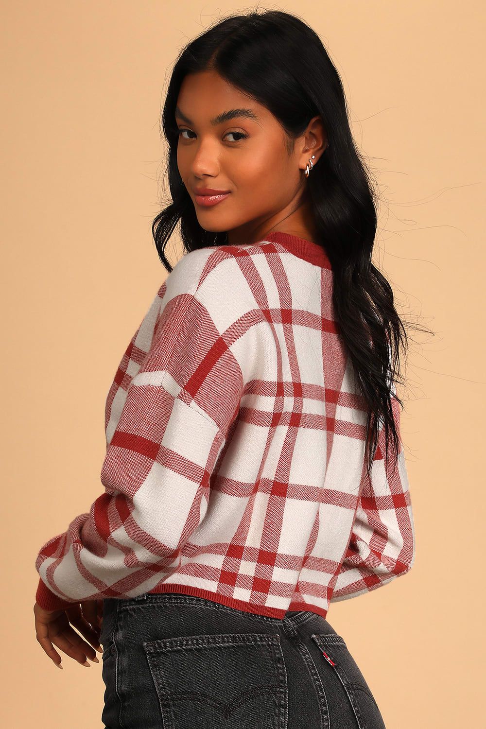 After Class Rust Red Plaid Pullover Sweater Top | Lulus (US)