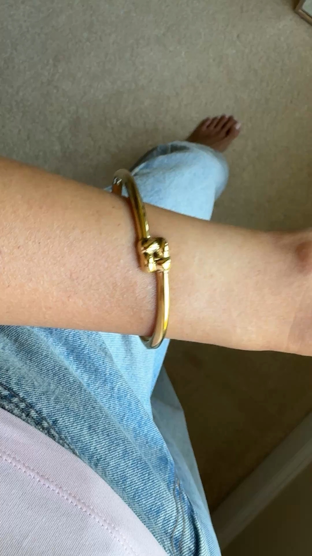 Bangle bracelet. Gold bracelet. New addition to my collection from this brand. 
Also comes in silver  

#LTKOver40