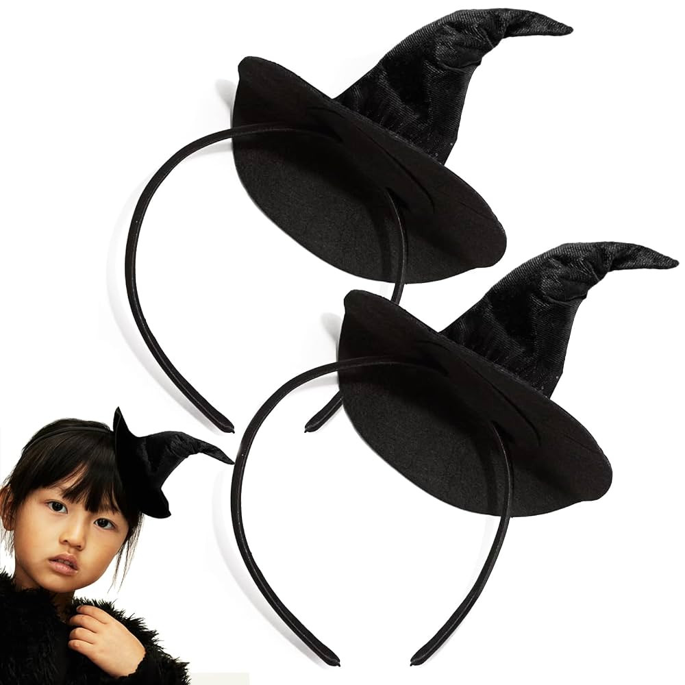 2PCS Mini Witch Hat Headbands For Women and Girls Halloween Witches Fancy Dress Costume Witch Cos... | Amazon (US)