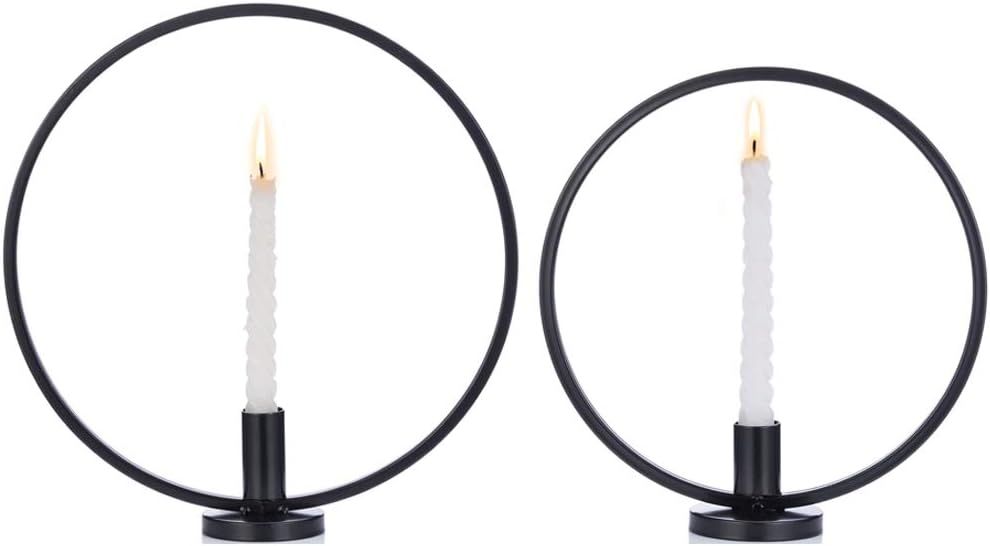 Nuptio Candle Stick Candle Holder Black Candle Holders Set of 2 Halloween Candle Holder for Candl... | Amazon (US)