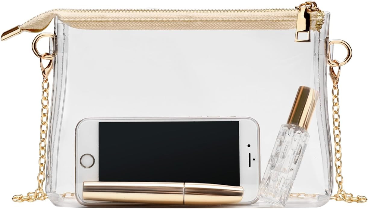 BS-VOG Clear Purse for Women - Stadium Approved Small Crossbody Bag with Zipper, Clear Stadium Ba... | Amazon (US)