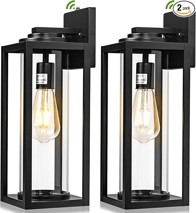 16 inch Dusk to Dawn Outdoor Wall Light - 2 Pack Exterior Waterproof Outside Lighting, Modern Por... | Amazon (US)