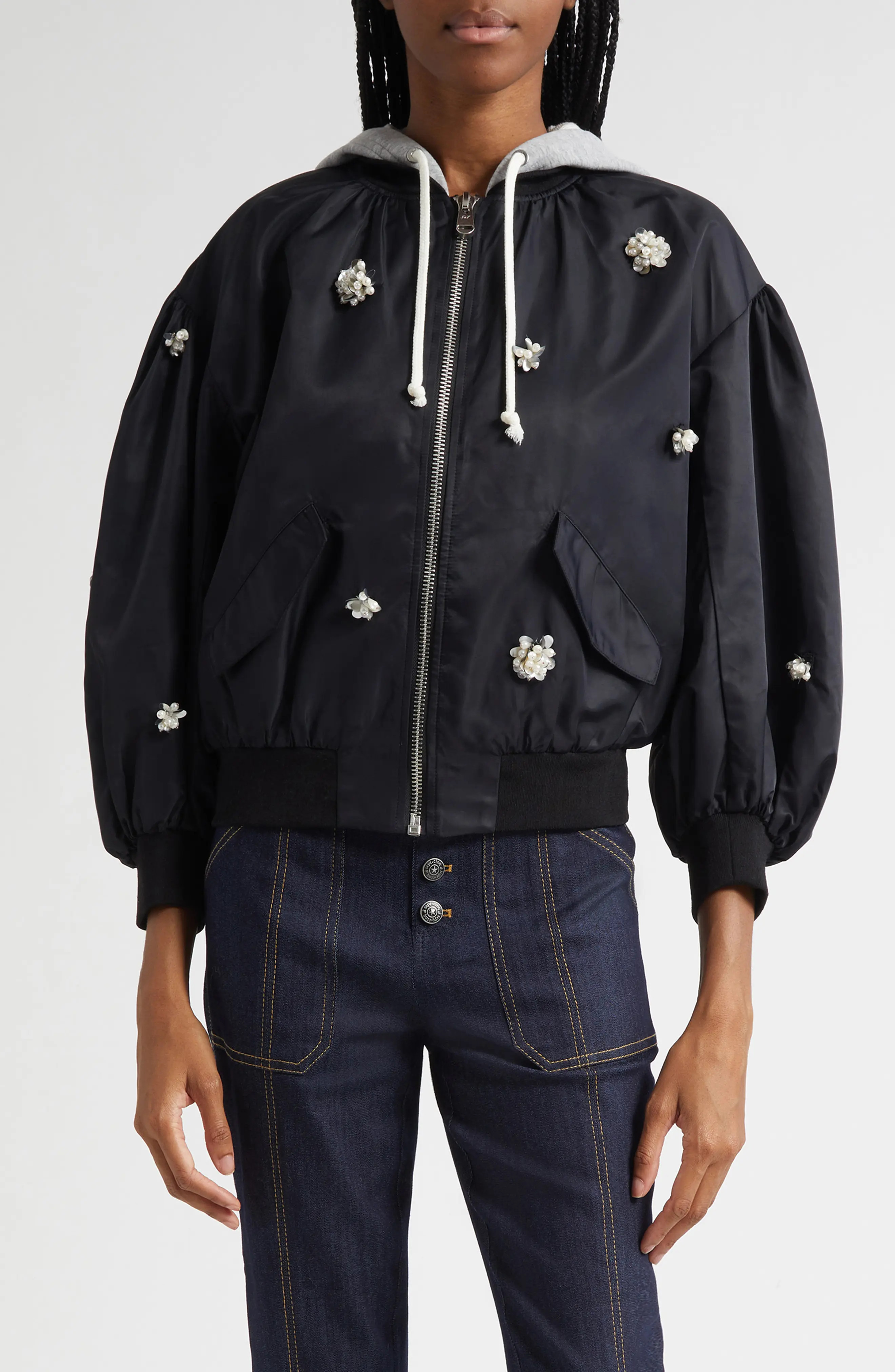 Cinq à Sept Ollie Rhinestone Detail Hooded Jacket (Women) | Nordstromrack | Nordstrom Rack