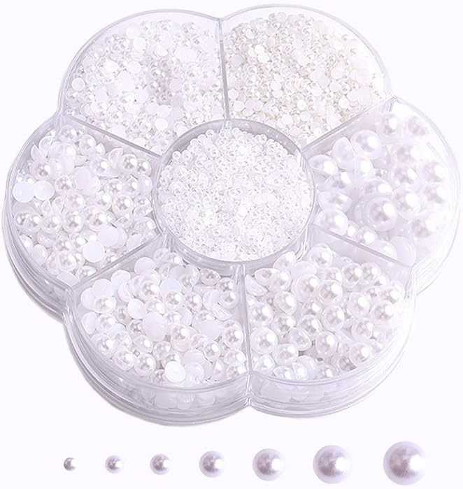 5800 Pcs Half Pearls for Crafts, Flatback Pearls for Artwork Making, DIY Rhinestones Accessory Na... | Amazon (US)