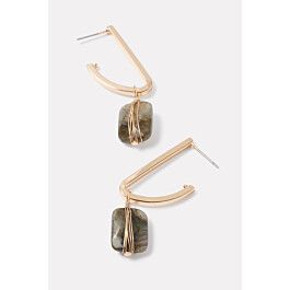 Natural Stone Drop Earring | EVEREVE